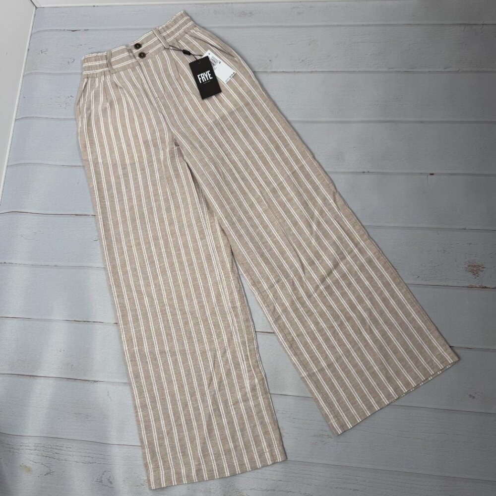 NWT FRYE Linen Striped Wide Leg Pant XS - Picture 3 of 9